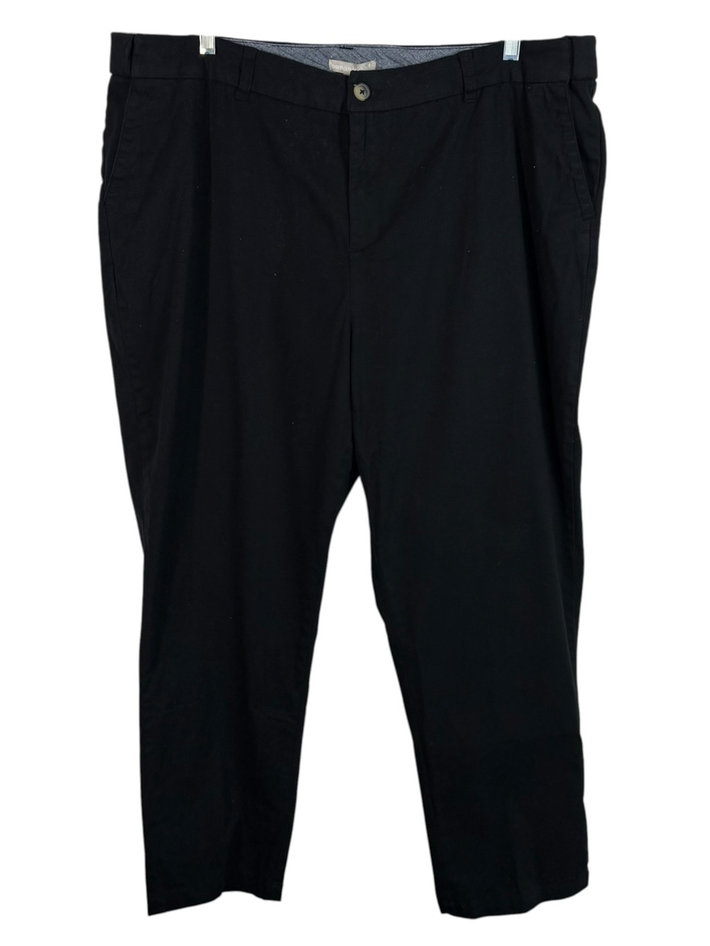 Woman Within Plus Size Black Canvas Stretch Waist Casual Straight Pants 20W NWOT